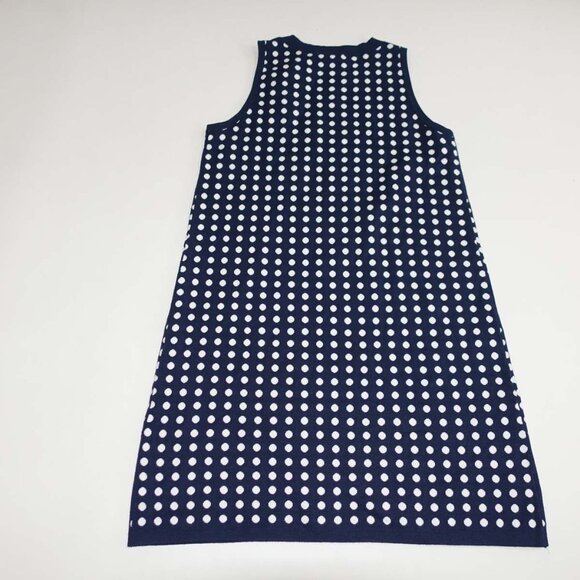 Loft Women's Dotted Mini Shift Dress Size Small NWT Navy Blue White Crewneck S - Picture 5 of 7